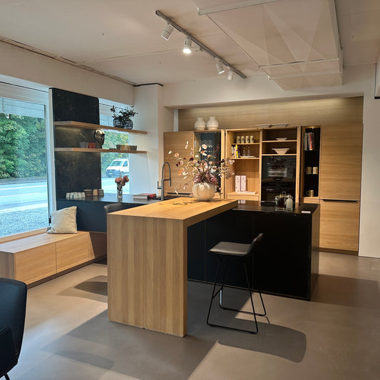 Küche Eiche Weiß Geölt Und Glas Schwarz Matt