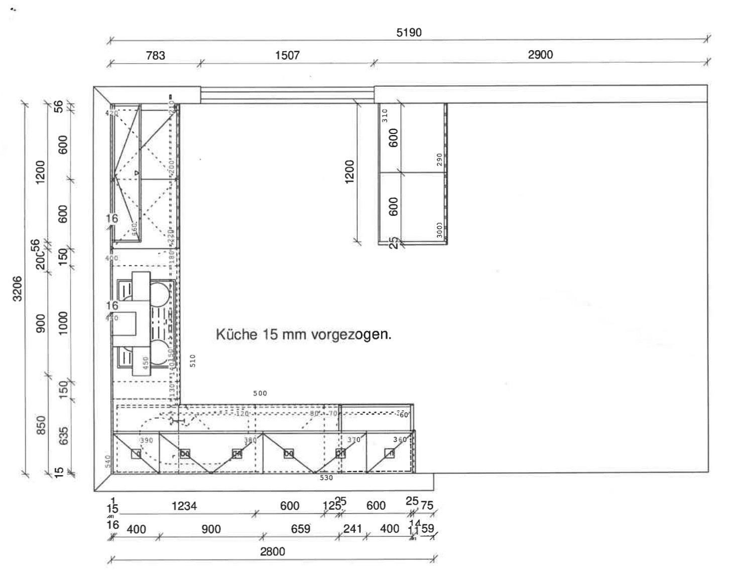 Küche 60632 Manhattan Front Steineiche Korpus Sahara Arbeitsplatte Naturstein Anthrazit - KüchenFirst