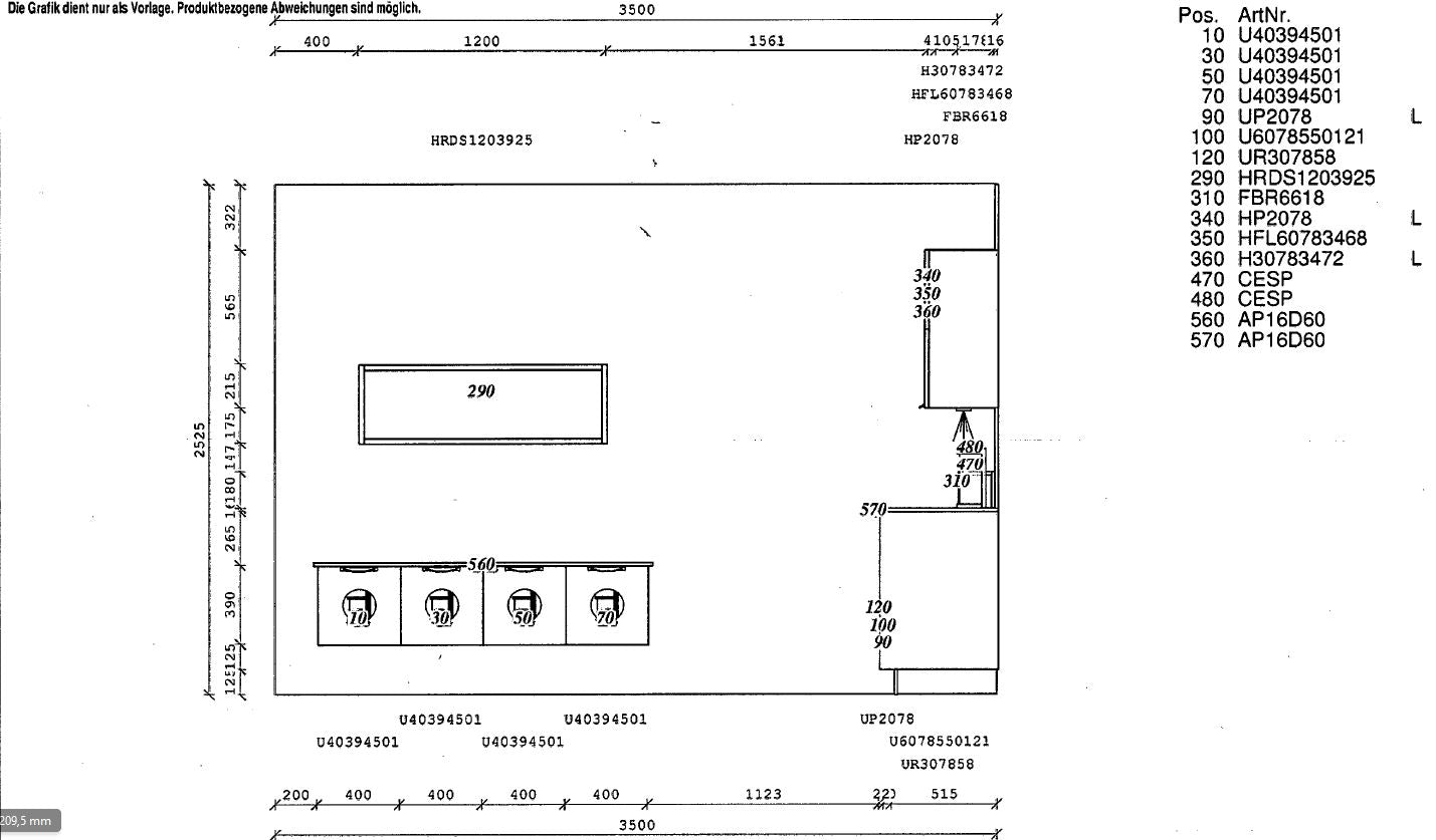 Einbauküche Resopal Pro XL 31011 Anthrazit