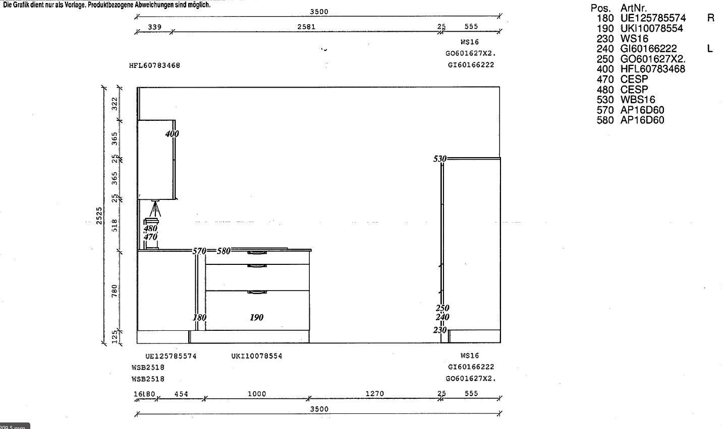 Einbauküche Resopal Pro XL 31011 Anthrazit