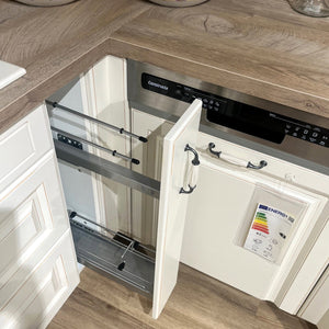 Landhausküche Castello Holzwerkstoff Magnolia Gewischt Weiß Inklusive E-Geräte