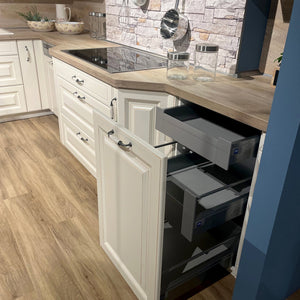 Landhausküche Castello Holzwerkstoff Magnolia Gewischt Weiß Inklusive E-Geräte