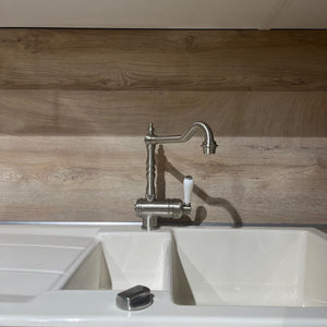 Landhausküche Castello Holzwerkstoff Magnolia Gewischt Weiß Inklusive E-Geräte