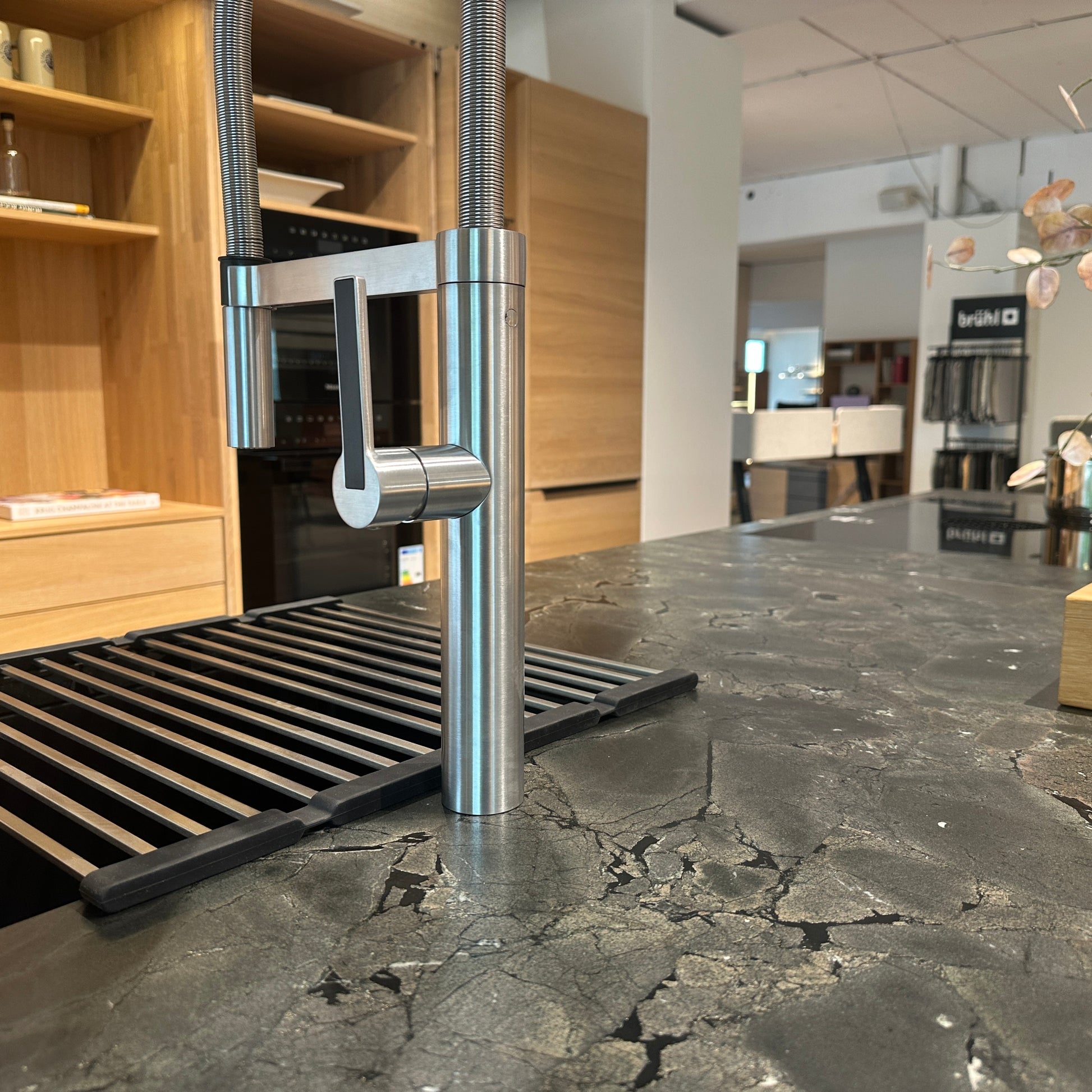 Küche Eiche Weiß Geölt Und Glas Schwarz Matt