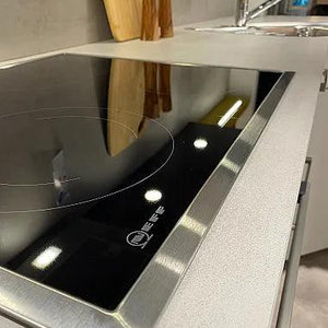 Einbauküche UGL Uni Gloss Kristallgrau Hochglanz - KüchenFirst