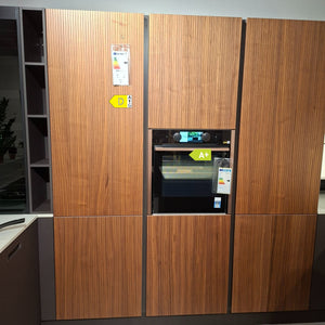 Einbauküche NX240 Platte Marmor Gold Matt Nussbaum Natur Schichtstoff K492F SensiQ Mokkabraun Inklusive E-Geräte